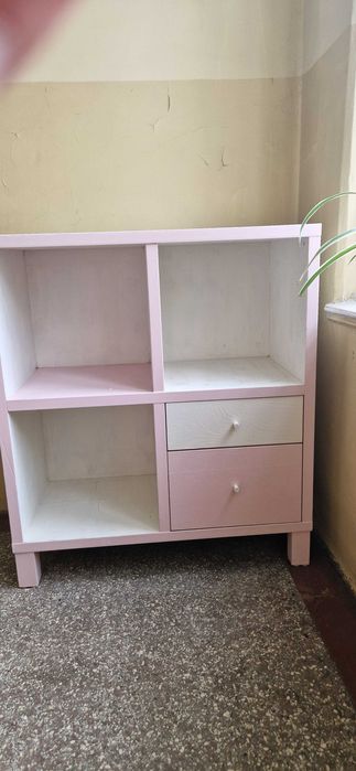 Szafka z szufladami Ikea biało-różowa
