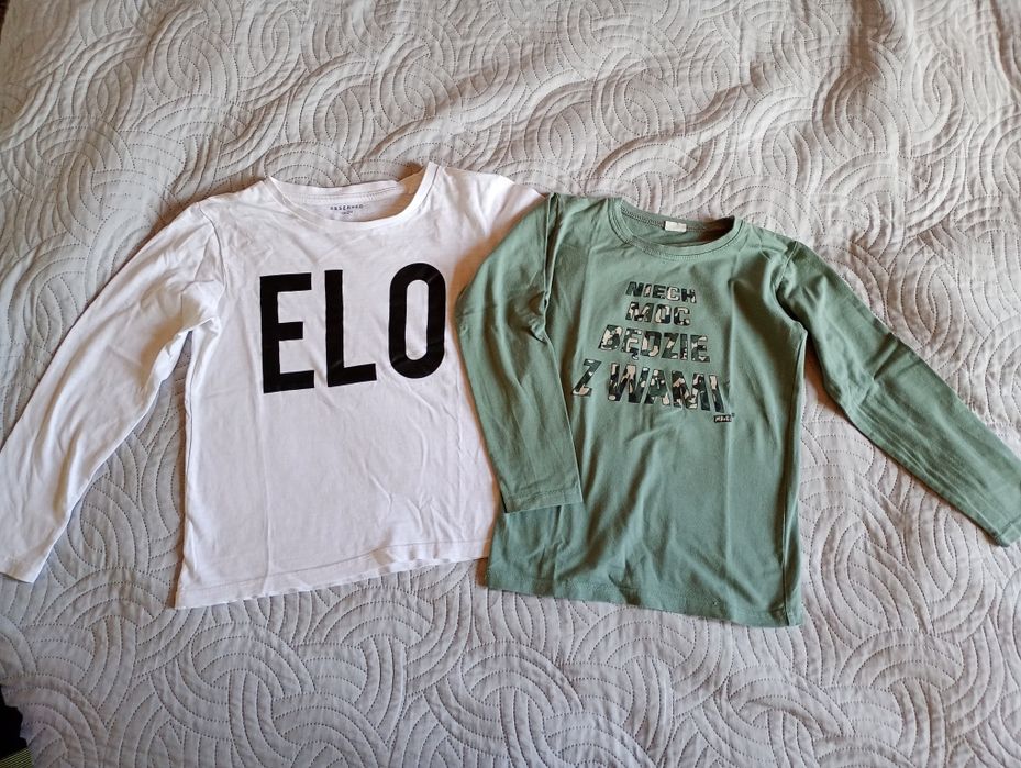 134 Reserved Mrofi bluzka bluzki chłopięce z długim rękawem z napisem