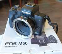 Canon EOS M50 Body + Canon Adapter EF-EOS M + bateria dodatkowa
