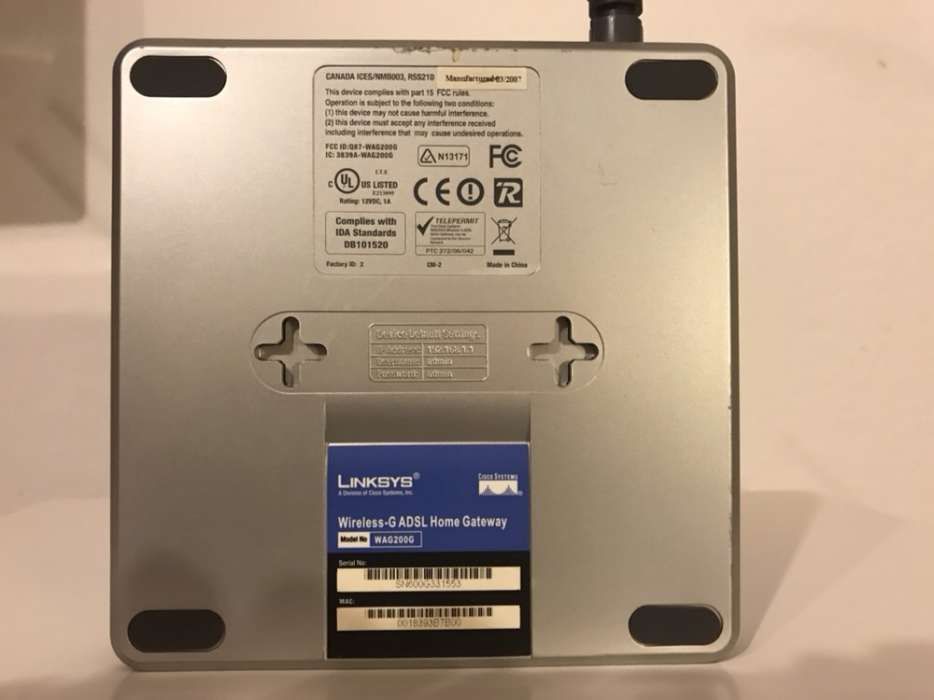 Router linksys WAG200G