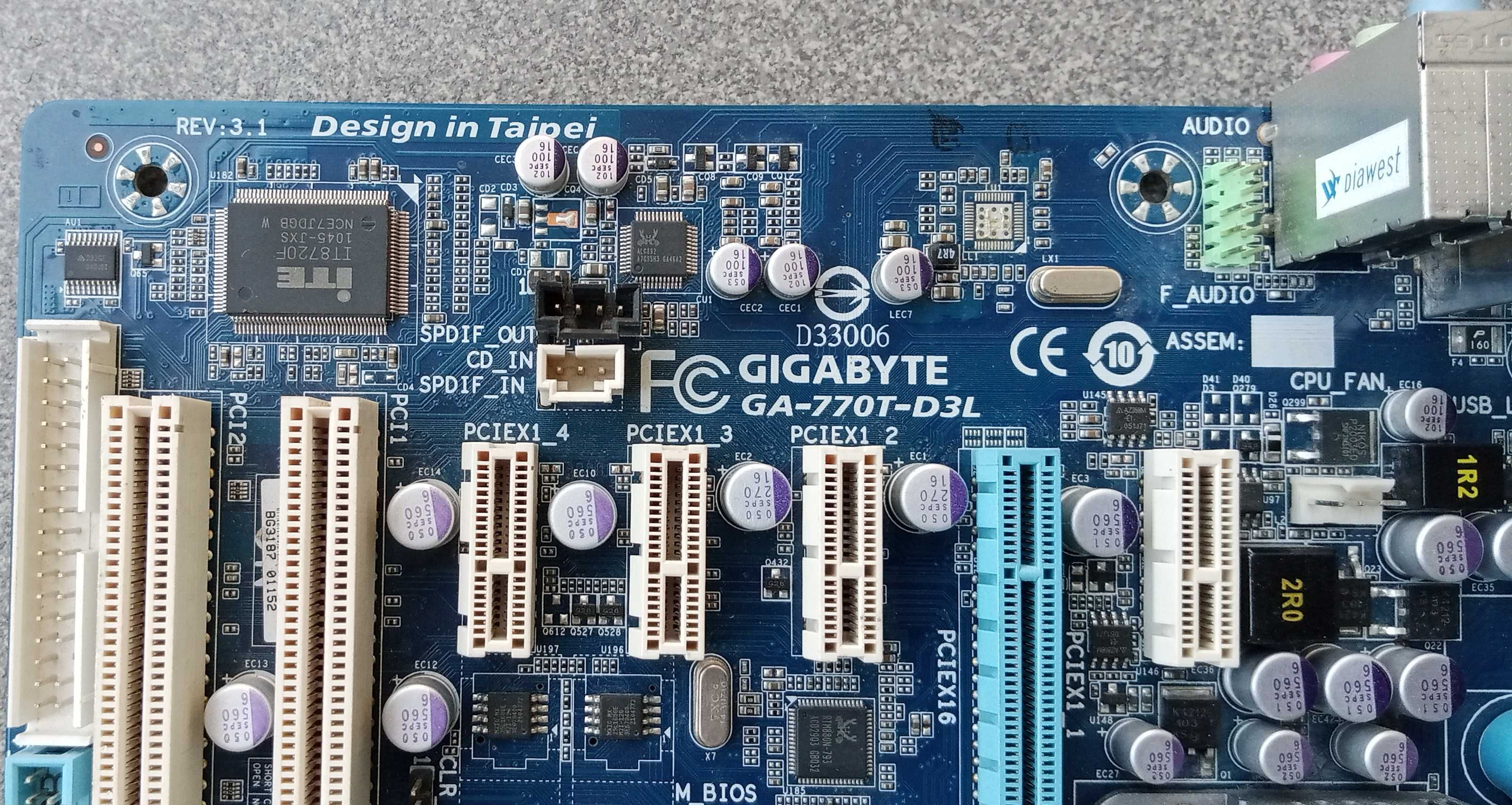 Материнська плата GIGABYTE GA-770T-D3L Rev3.1