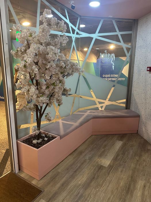Banco com árvore tronco natural