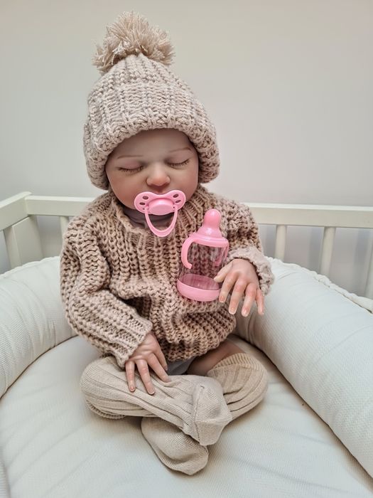 Lalka Reborn bobas realistyczna 48cm miękki winy malowanal