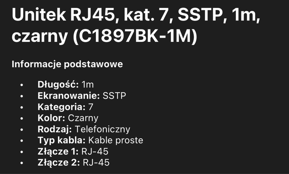 Switch TP-Link + kable LAN