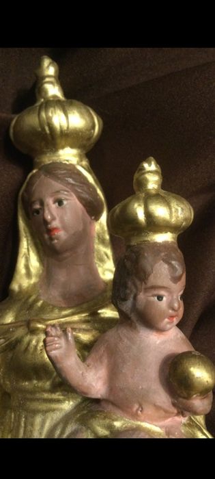 Escultura Nossa Sra. do Carmo - Terracota - Finais Séc XIX