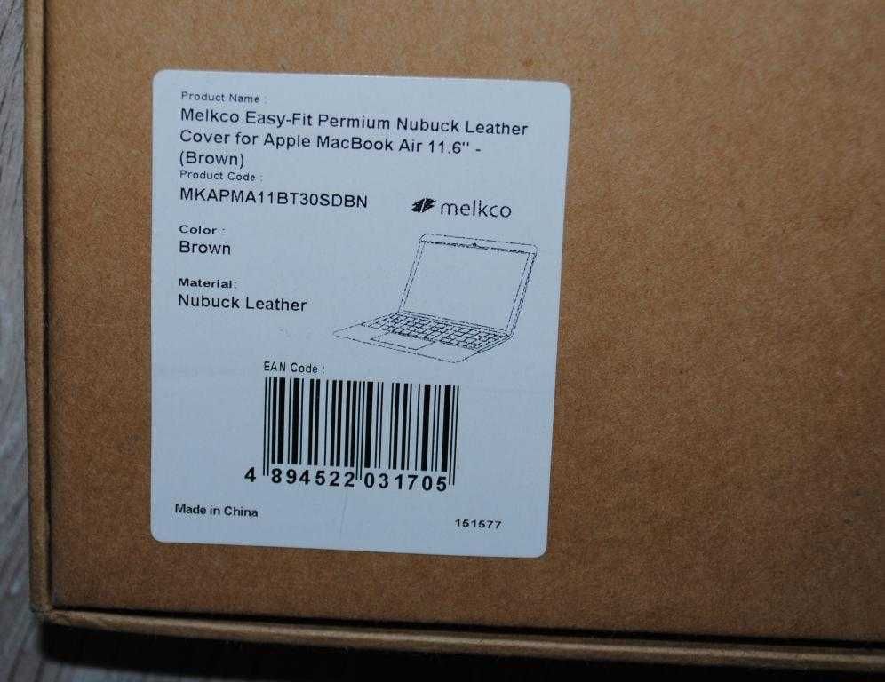 Шкіряний чохол Melkco Easy-Fit з нубуку MacBook Air 11,6 дюйма