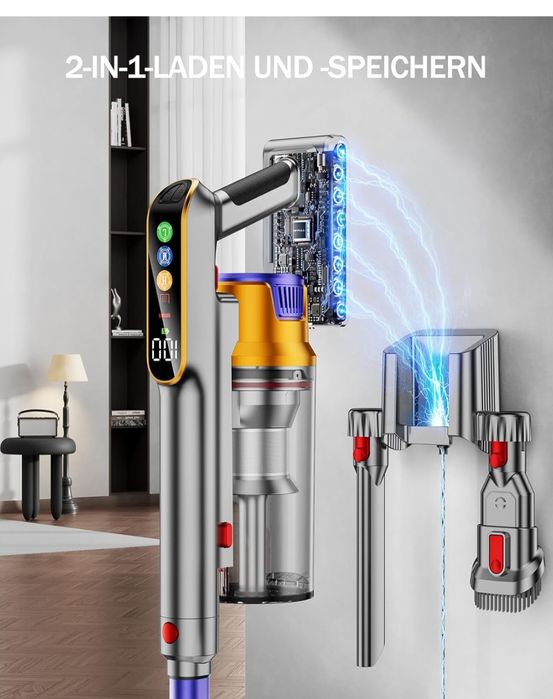 Бездротовий пилосос 2-в-1 з функцією зарядки та зберігання (Настінне к