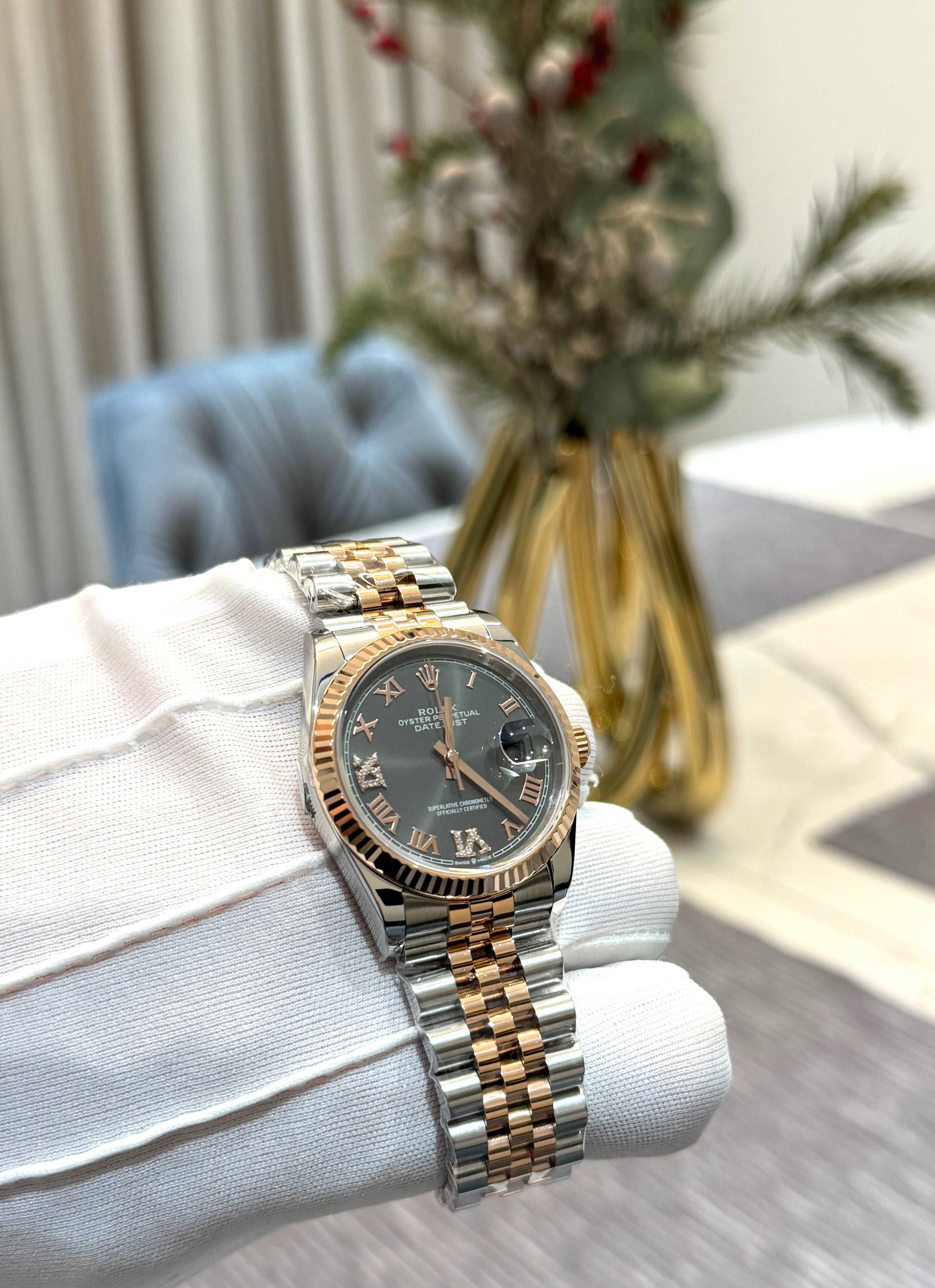 Rolex Datejust сірий циферблат 36mm