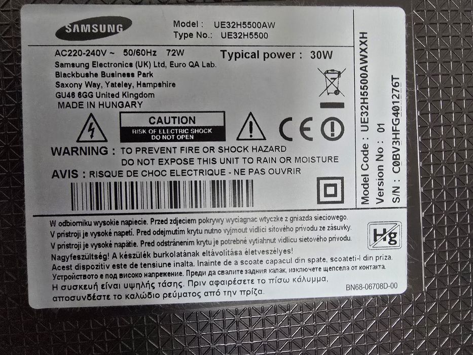 Telewizor Samsung UE32H5500AW Smart TV Full HD