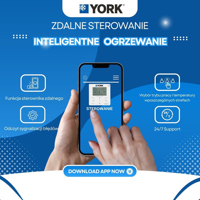 Pompa ciepła YORK 14 KW zasobnik 240 l. nierdzewny z montażem kotłowni