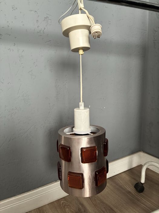 Orrefors design Eric Hoglund Einar Backstrom lampa vintaga 70s