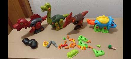 4 duże Dinozaury kreatywne klocki zestaw konstruktorski majsterkowicz