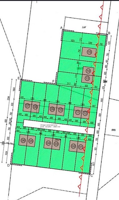 Duża działka pod 14 bliźniaków