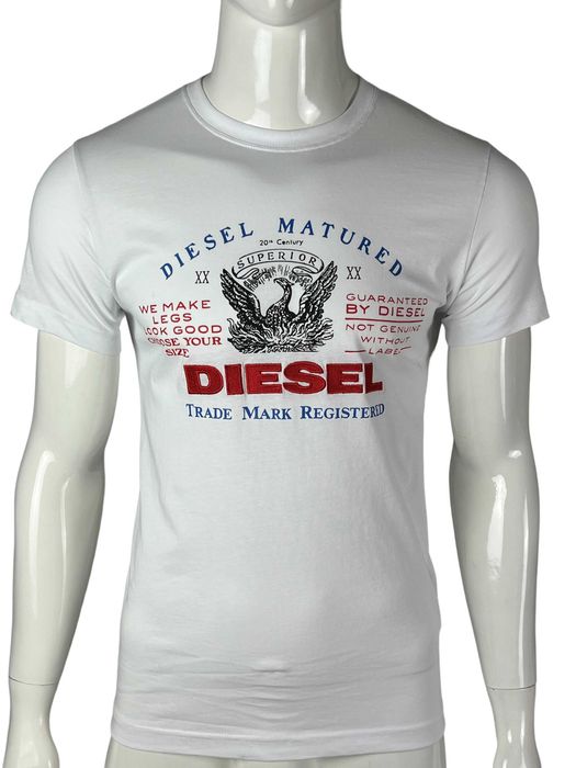Diesel męski t-shirt koszulka kolor biały logo r. S