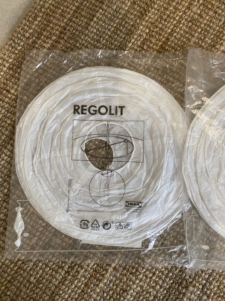 REGOLIT / HEMMA Candeeiro suspenso, branco, 45 cm pack 2