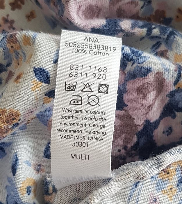 George róże różyczki kwiaty kwiatki bluzka boho XXXL 46 18 bawełna