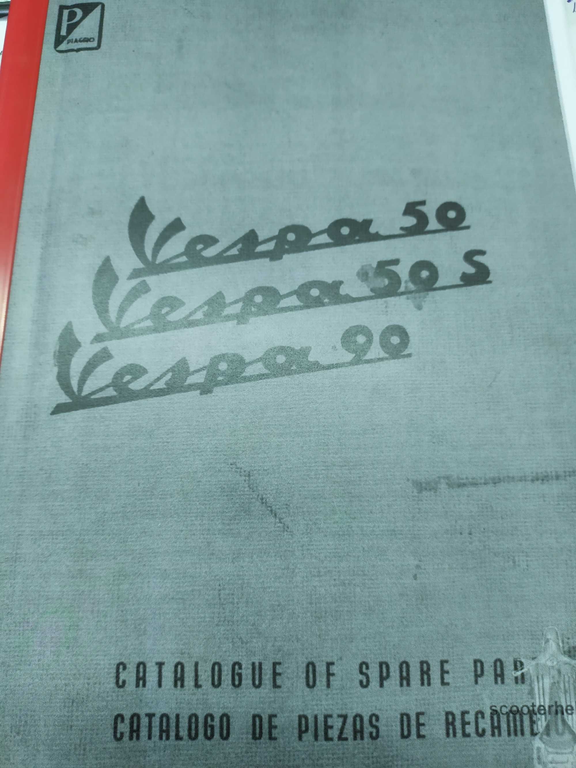 Manual Vespa 50/50s/90 peças/referências