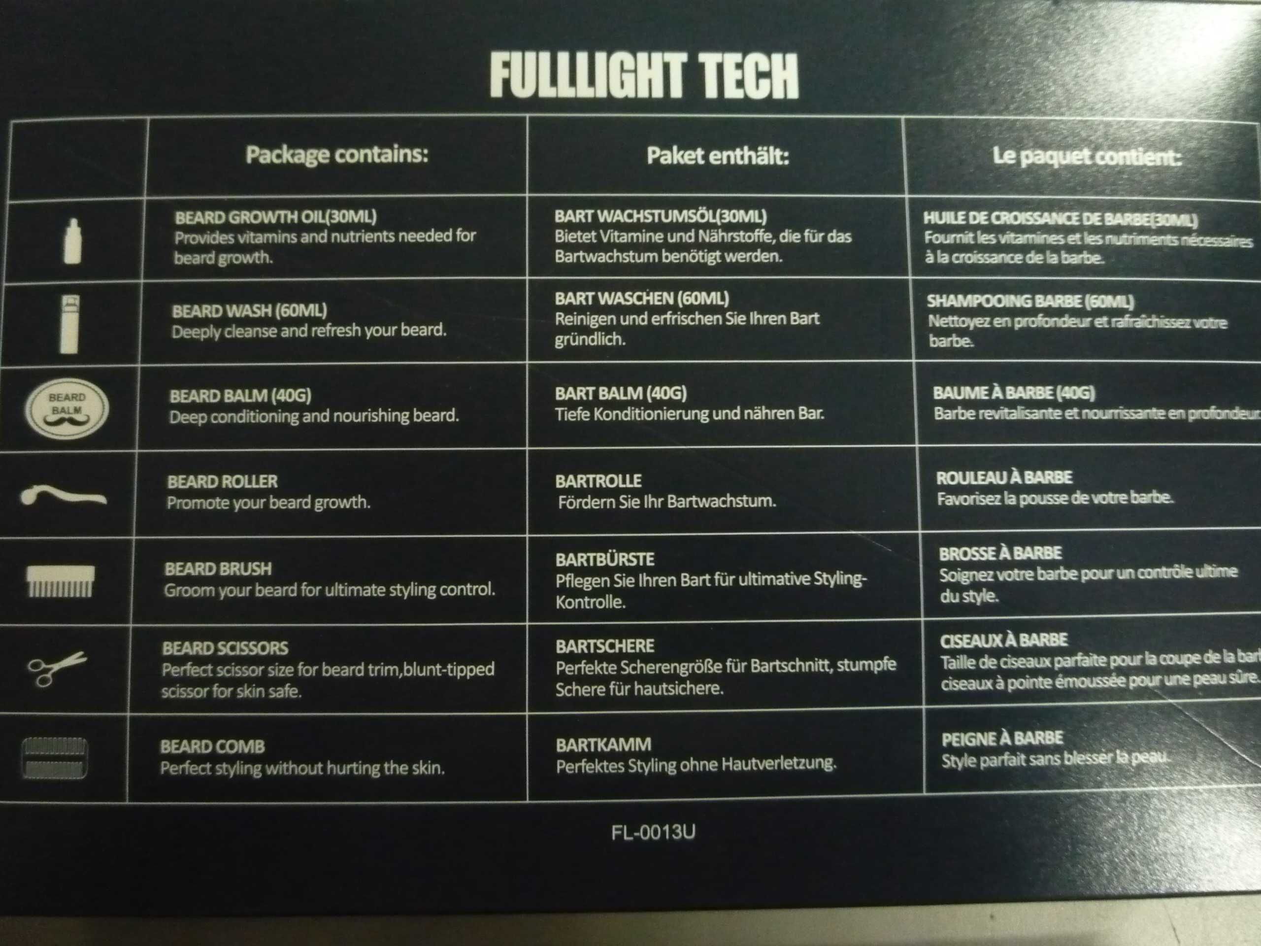 Zestaw do pielęgnacji brody FULLLIGHT TECH