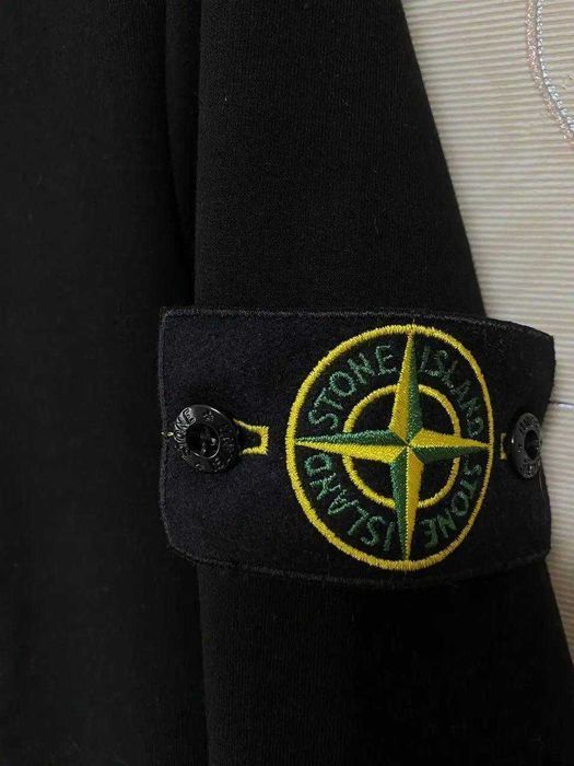 Черная кофта Стон Айленд Худи мужская - Stone Island батнік чорний