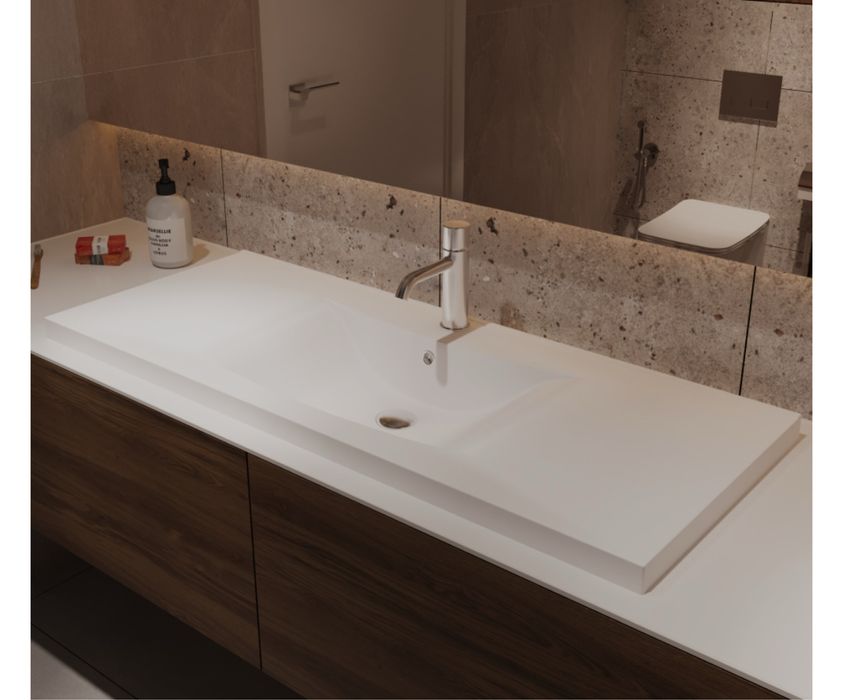 Раковина глянцева врізна Amidicon Liza 120 см 1200:480