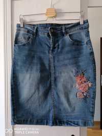 Spódnica jeans ołówkowa, M, M/L