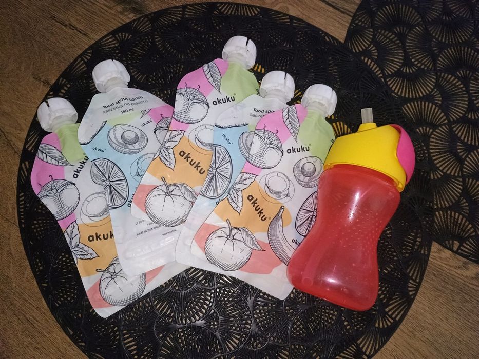 Butelka Avent bidon + saszetki akuku