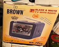 Mini Tv z radiem turystyczny Brown 7 cali vintage prl kolekcjonerski
