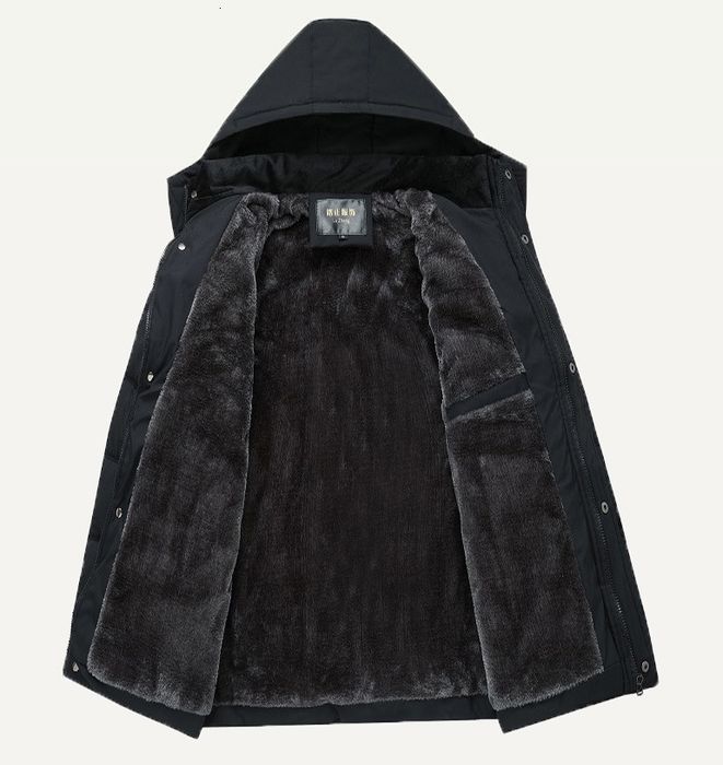 Czarna męska ocieplana kurtka ze stójką i odpinanym kapturem L/XL