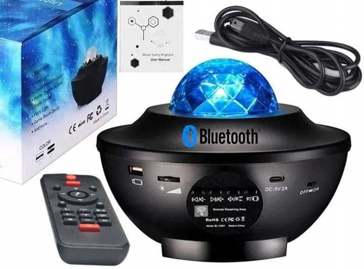 Projektor Laser Led RGB Disco Niebo Gwiazd Głośnik Bluetooth Pilot