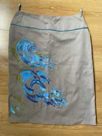 Dopasowana krótka spódnica szaro-niebieska Luiza 38