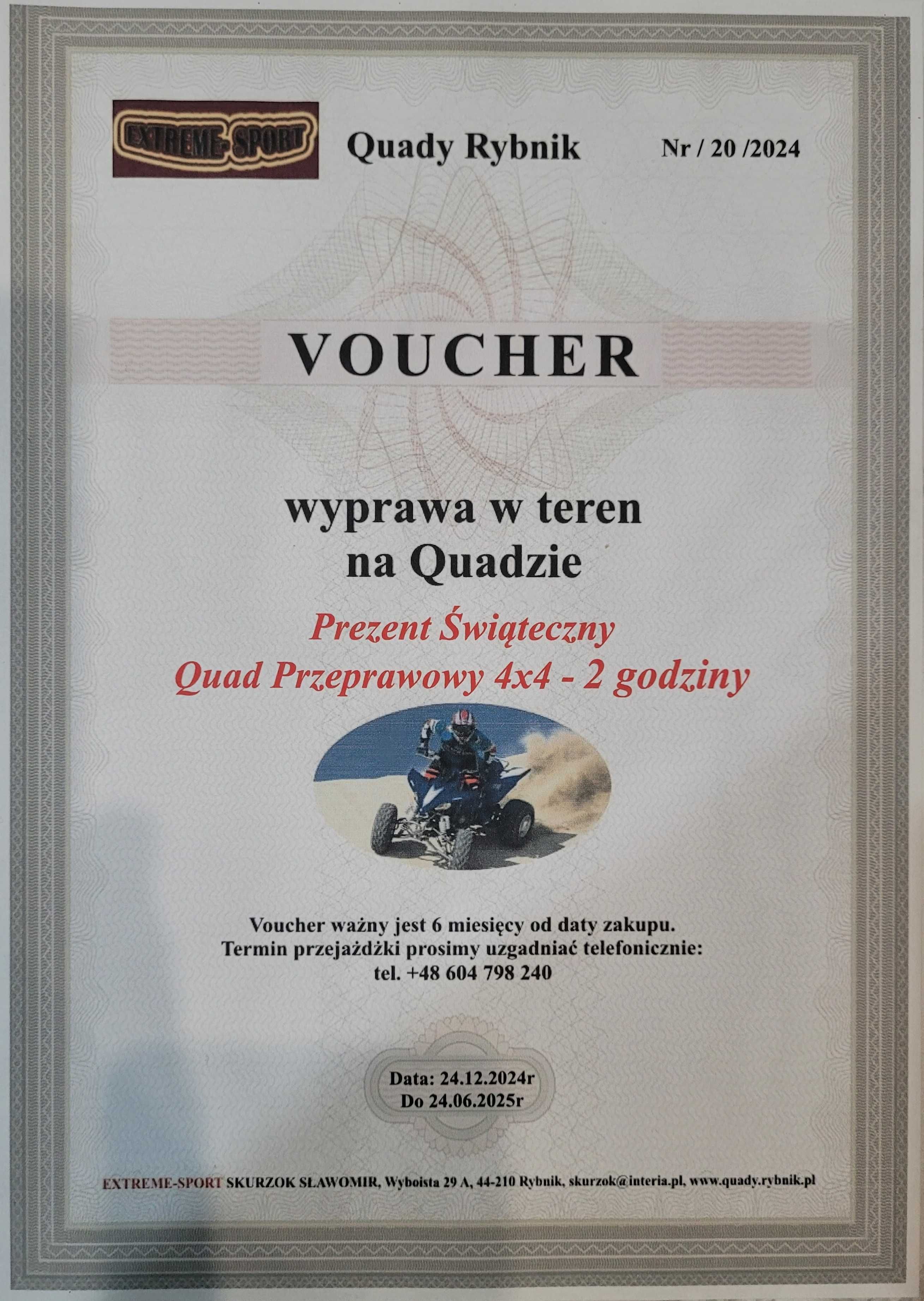 Prezent Wynajem Quadów wyprawy w teren Quady przeprawowe 4x4 Rybnik