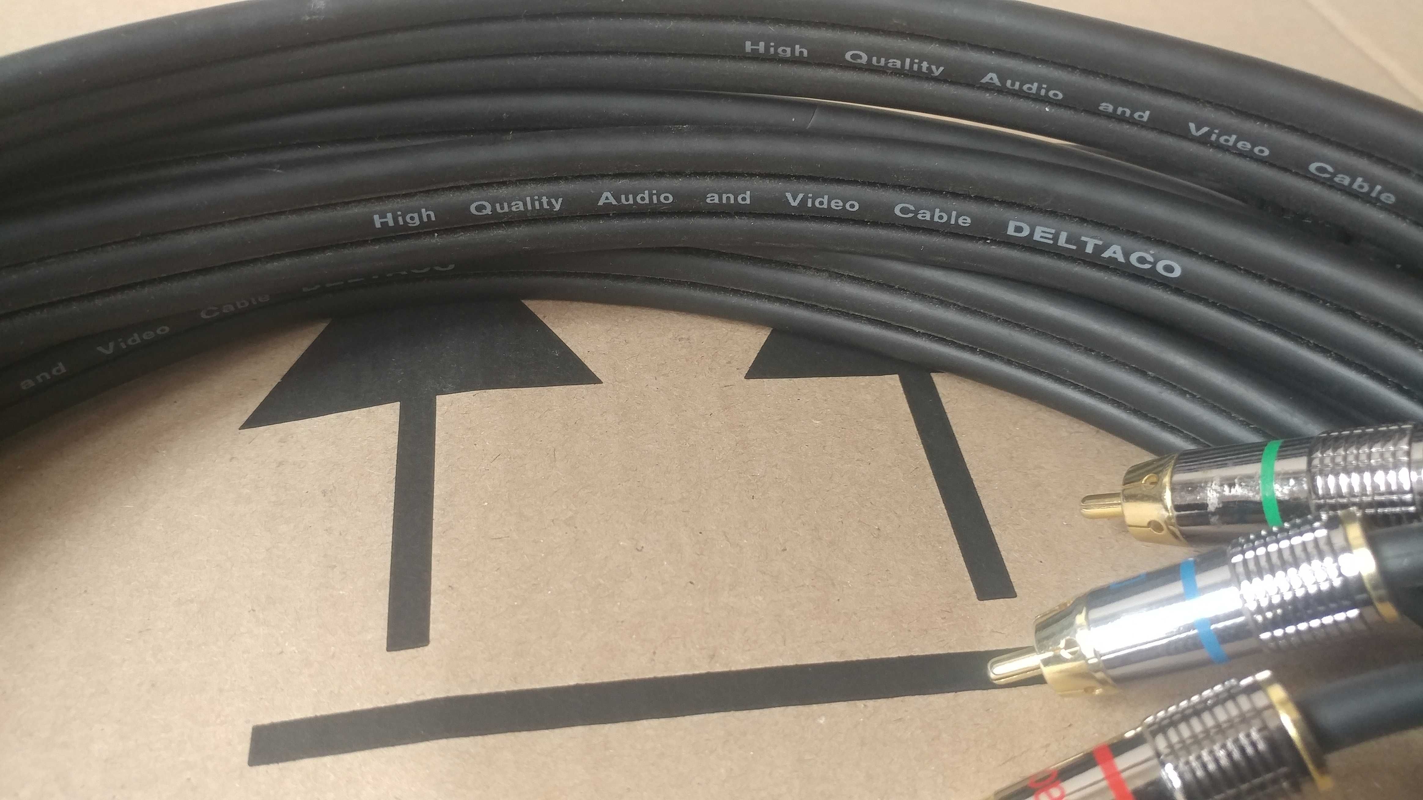 Межблочный кабель DELTACO RCA 3 X 5м