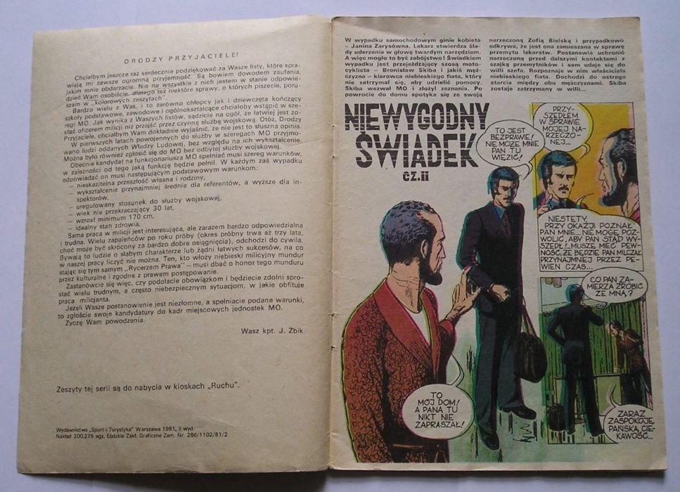 Kapitan Żbik - Niewygodny świadek - 1981 - Bogusław Polch , Wł. Krupka