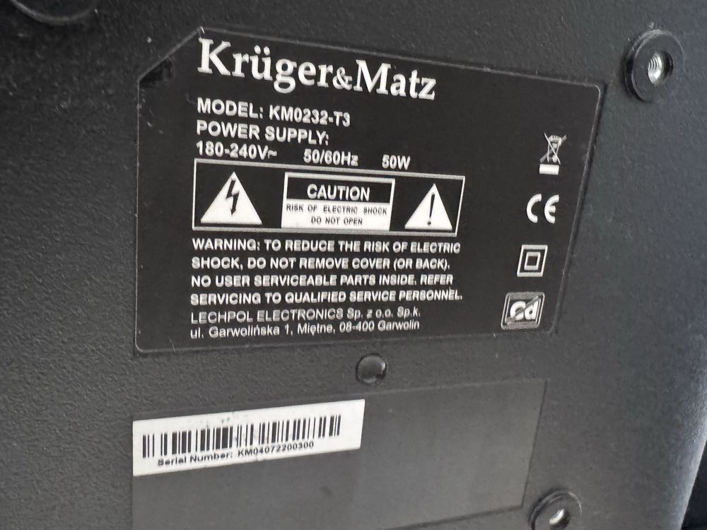 Telewizor Kruger Matz KM0232-T3 jak Nowy z Pilotem