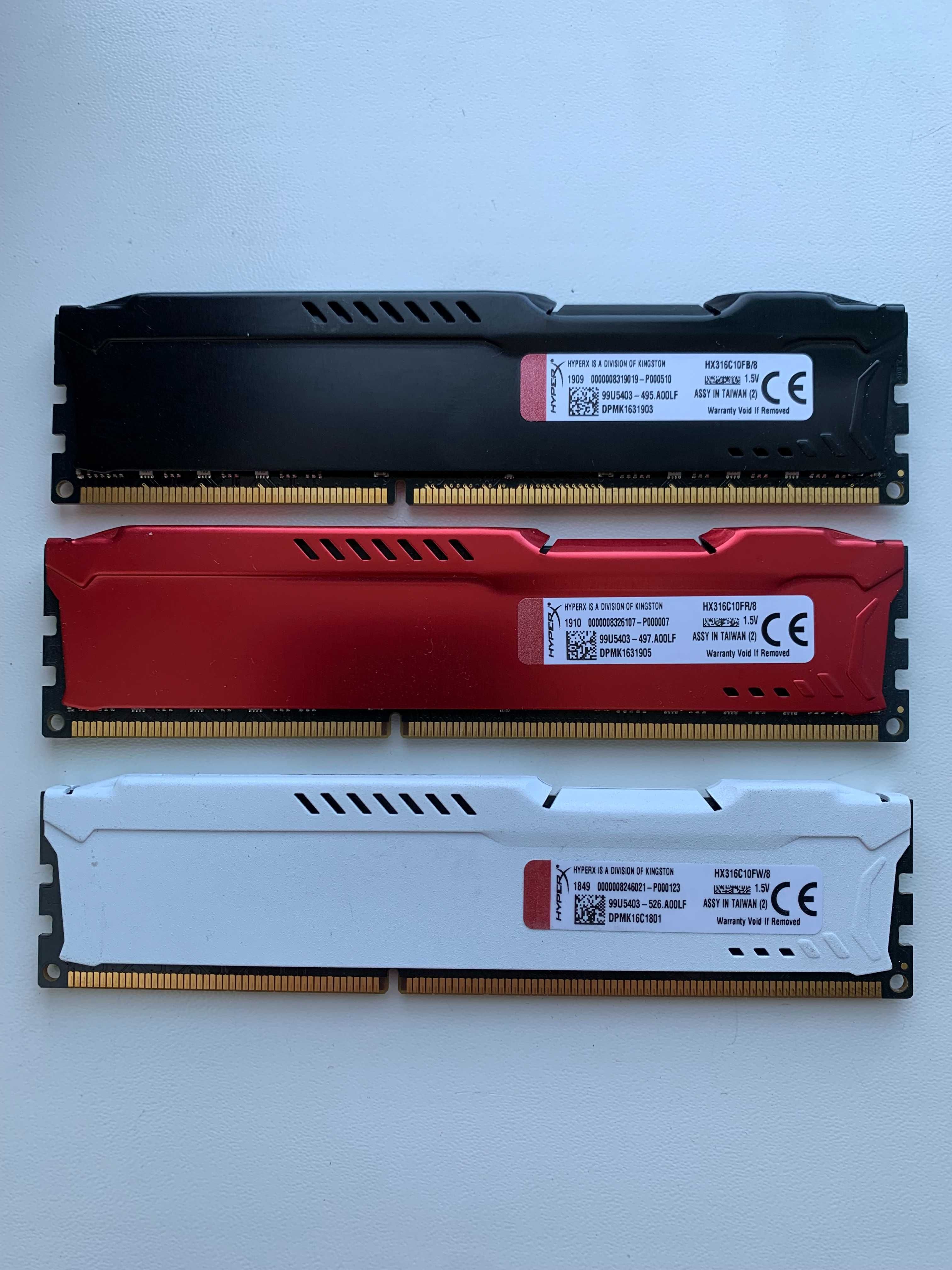 Оперативна пам'ять HyperX DDR3-1600 8GB FURY Black White Red