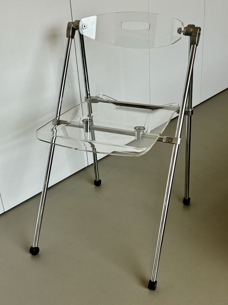 Designerskie Krzesło pleksi i chrom Giancarlo Piretti dla Castelli TOP
