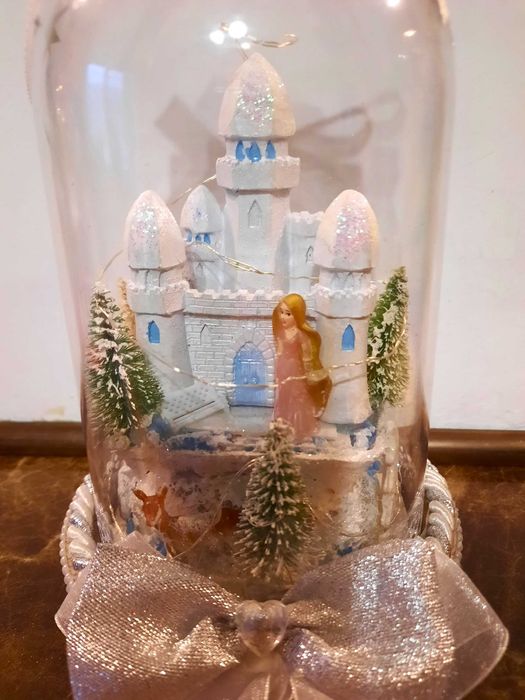 Lodowy zamek pałac ozdoba świąteczna krajobraz 3D