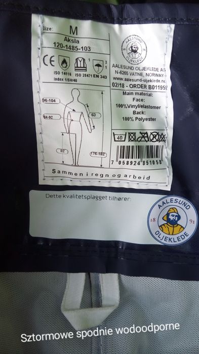 Spodnie sztormowe Oljekiede norweskie M