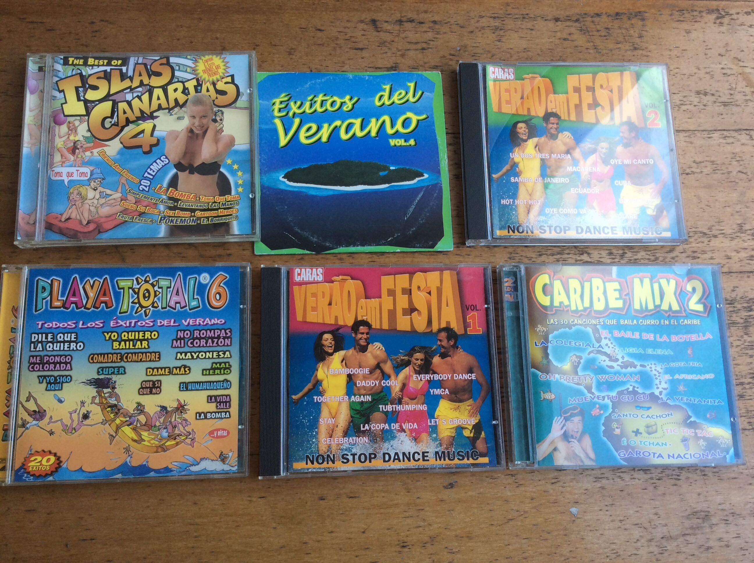 Lote de 6 cds de êxitos de Verão