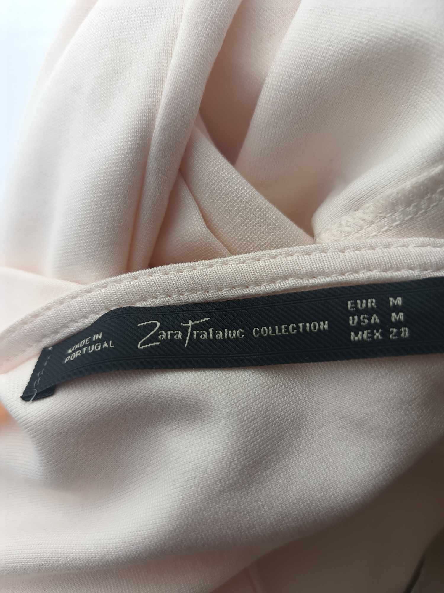 Nowa z metką sukienka damska mini z baskinką morelowa, Zara M