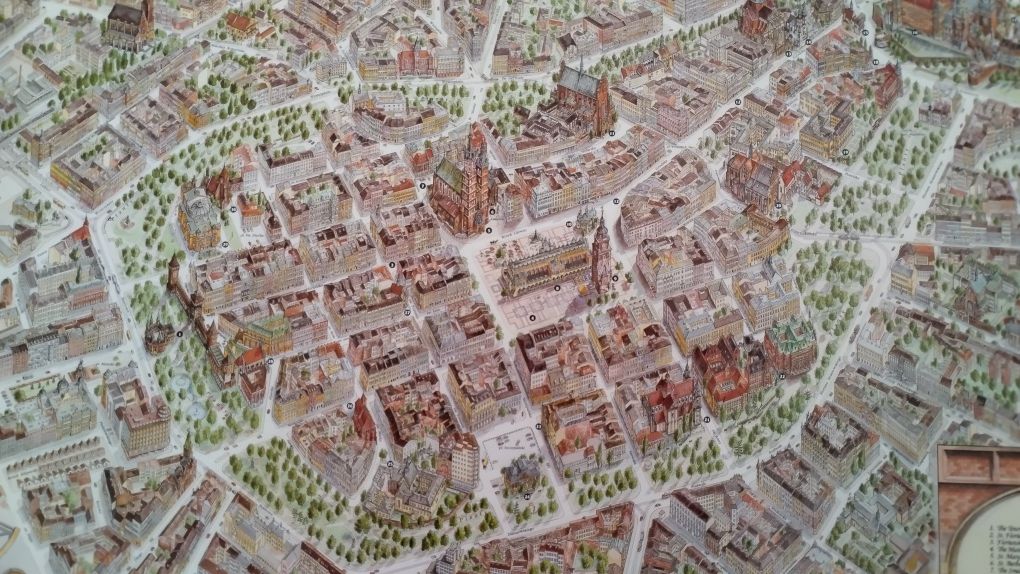 Plakat Kraków stara mapa plan miasta duży unikat