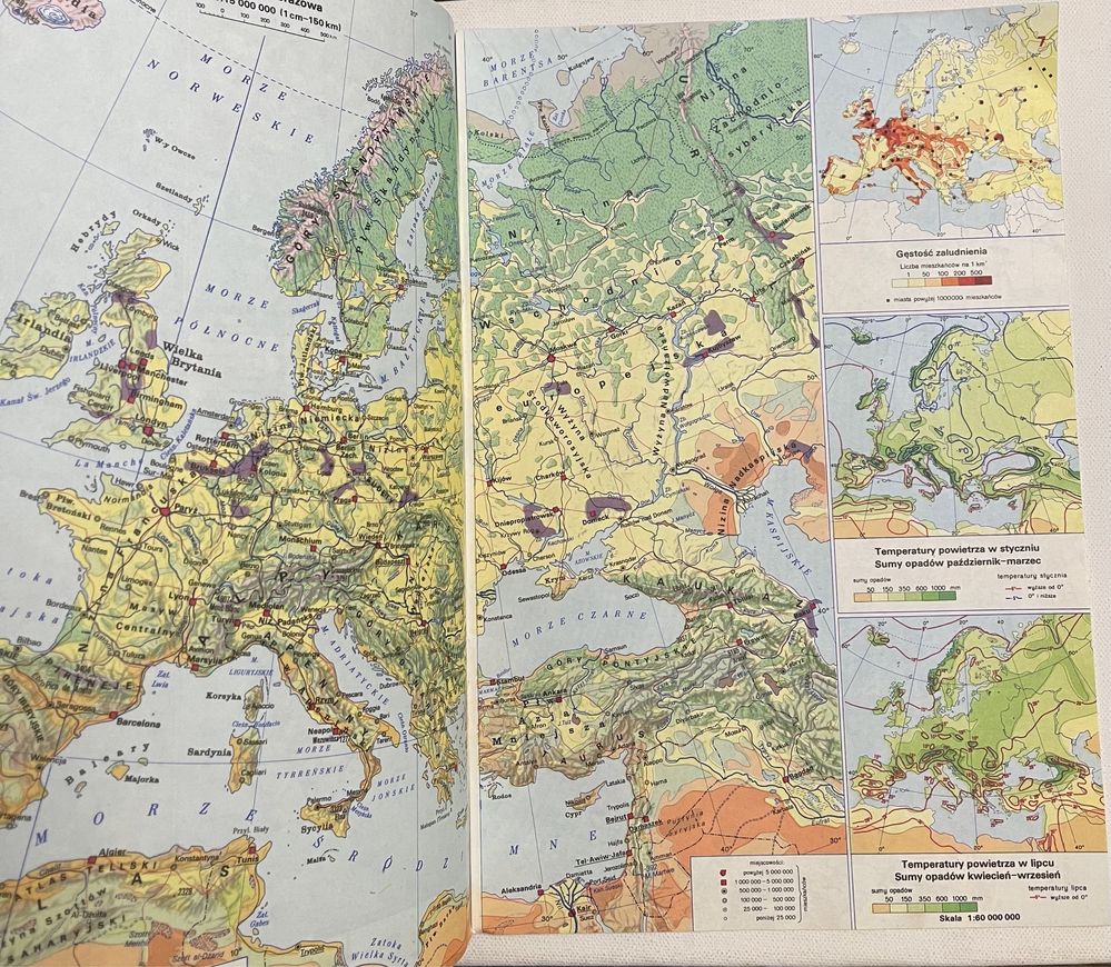 Atlas geograficzny dla klas V 1987 rok PRL
