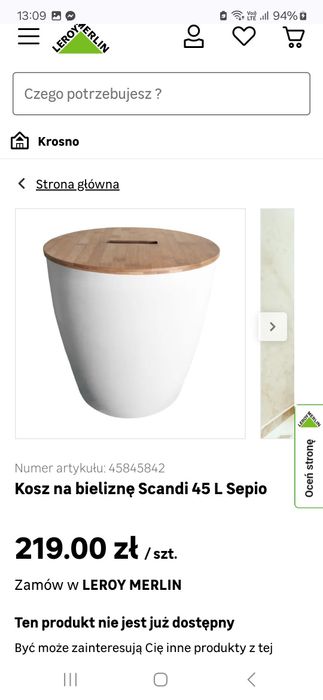 Kosz na pranie i na śmieci biało drewniany zestaw