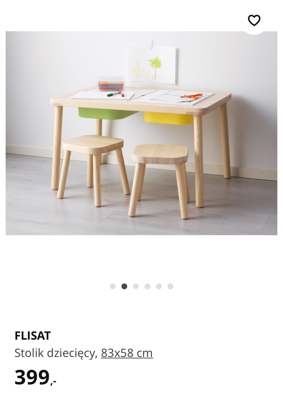 Stolik IKEA Flisat + Taboret