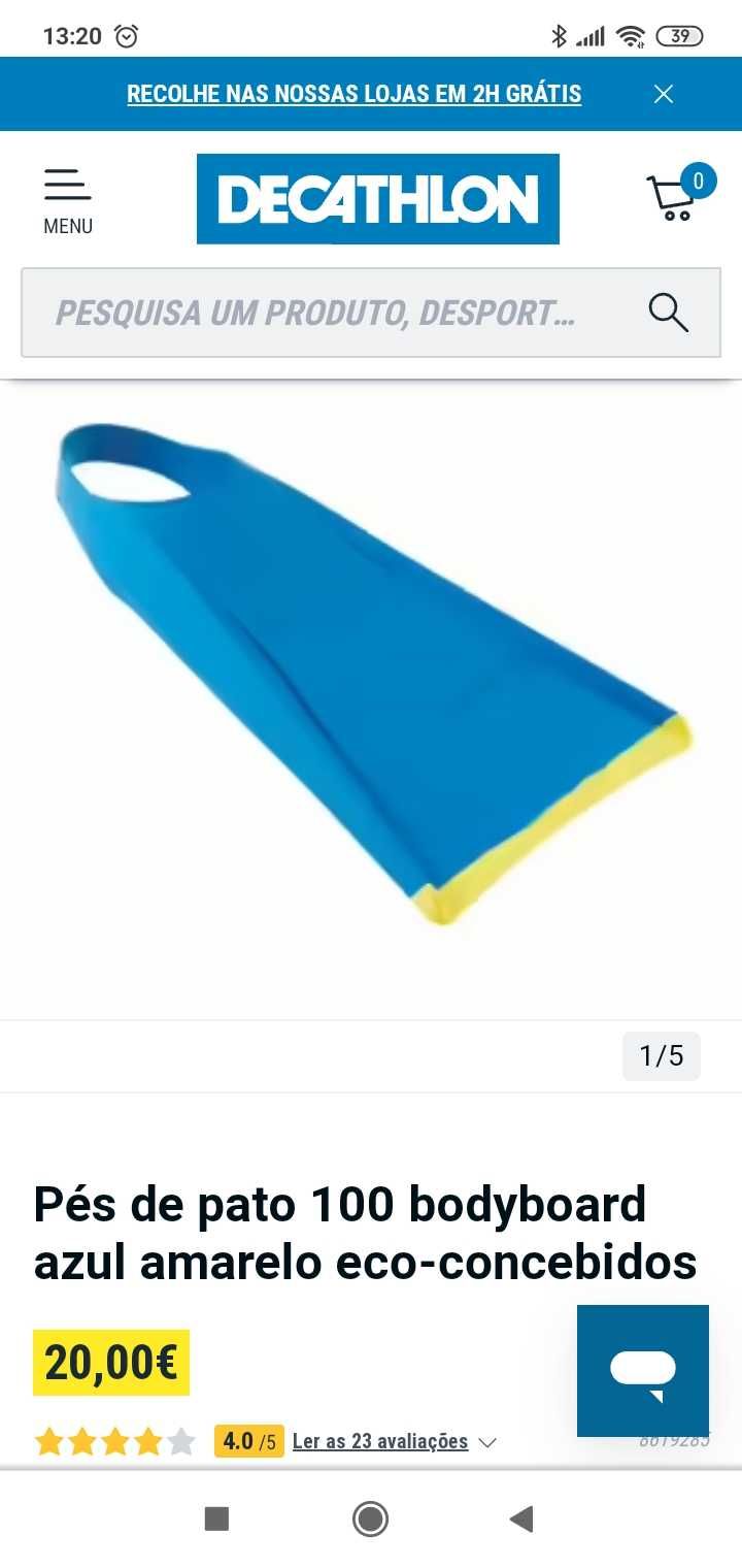 Pezinhos 41/42 Bodyboard Decathlon