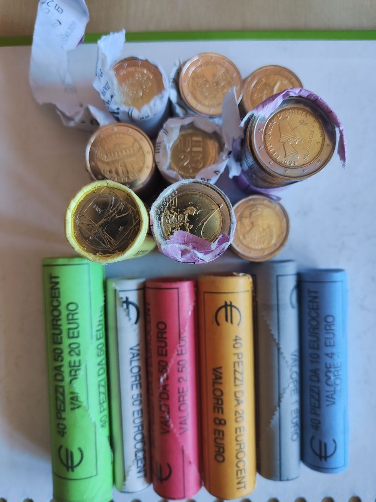 Troco moedas conmemorativas y euros Espanha e Italia