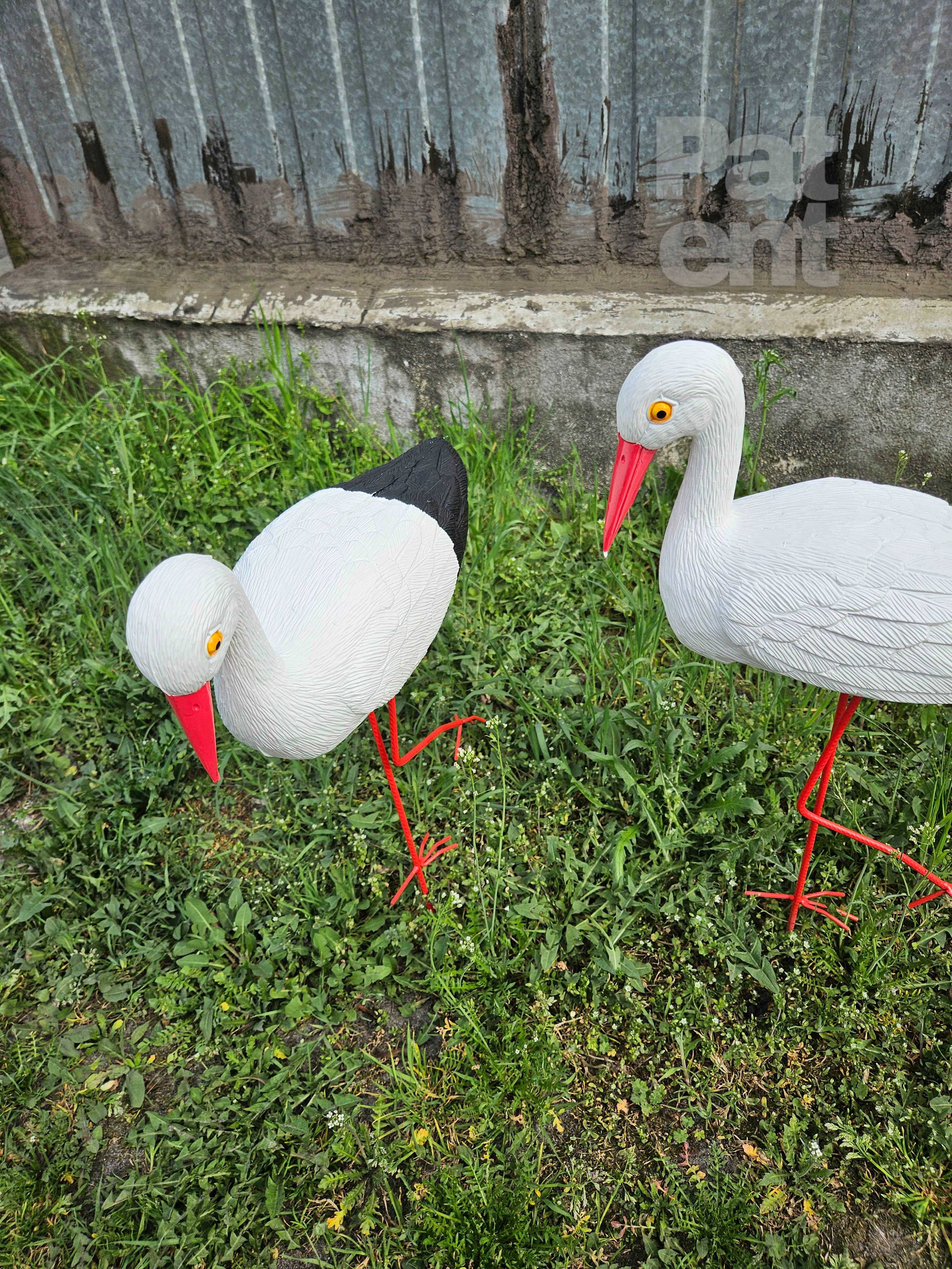 Figurki bocian bociek do ogrodu dekoracja działka ozdoba 2 szt.