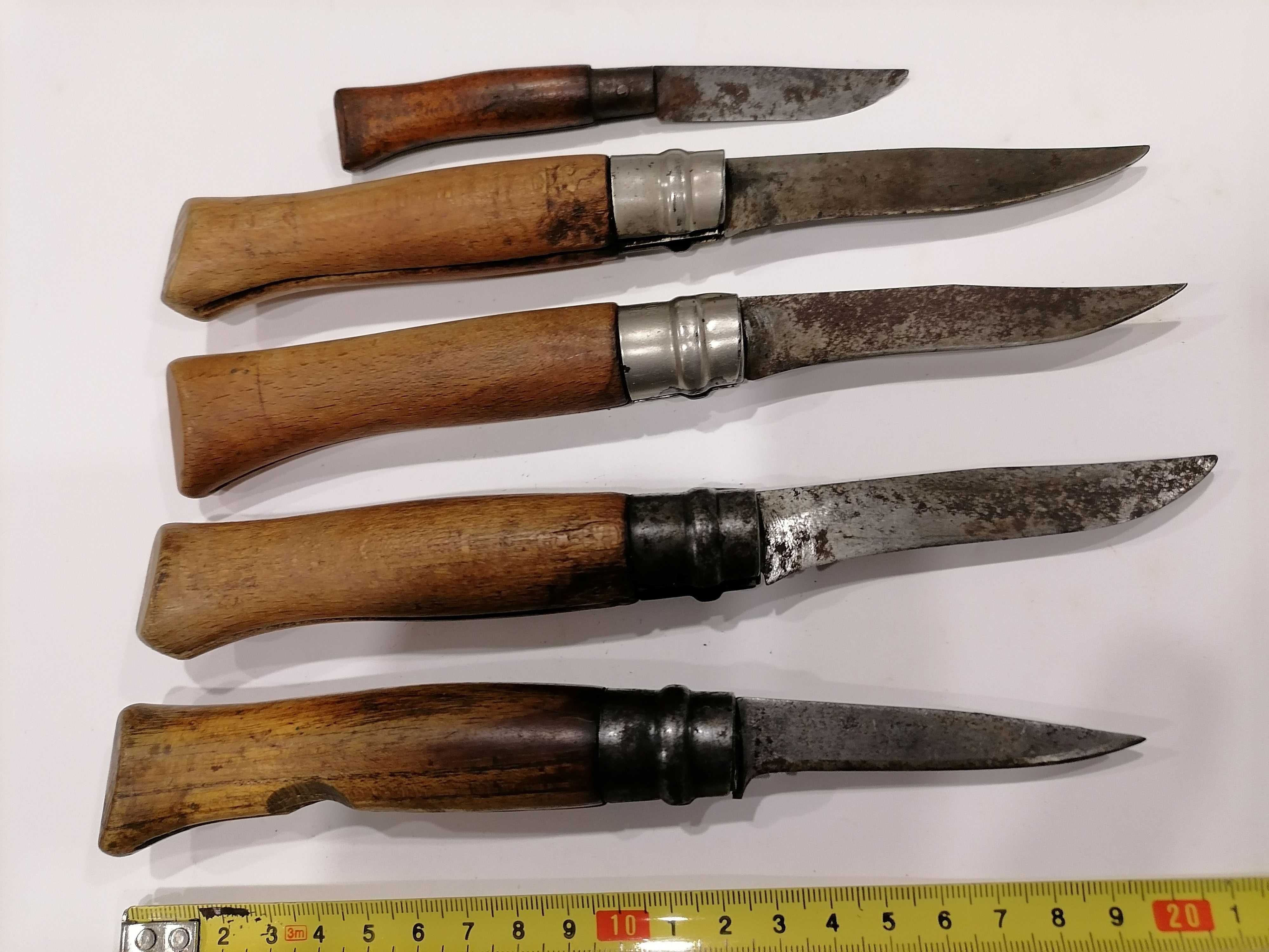 Lote 5 canivetes coleção-Opinel "main couronné"c/virola-Preço Conjunto