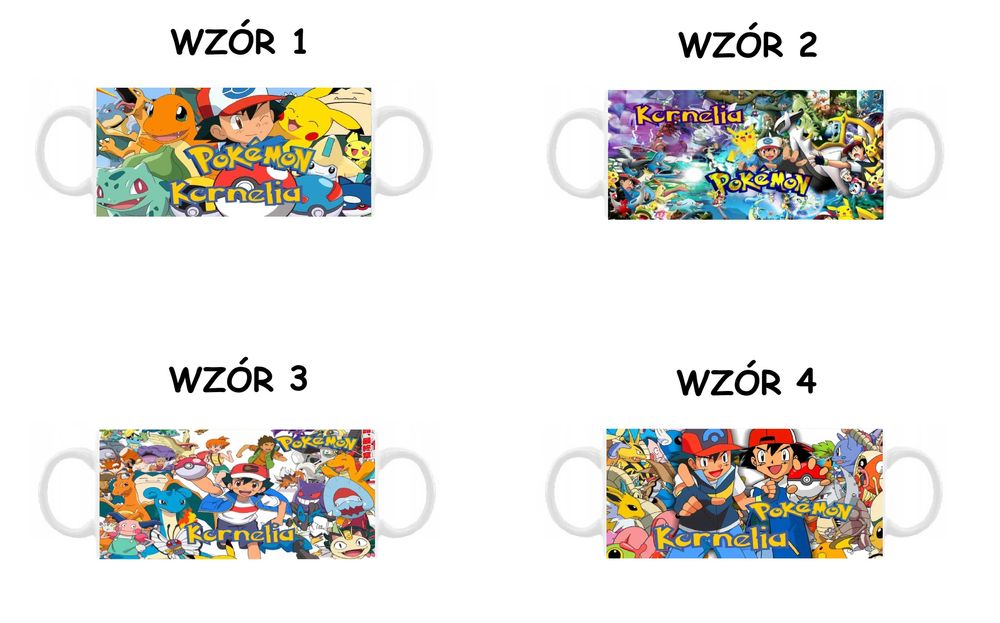 Kubek z nadrukiem Pokemon, różne wzory plus imię