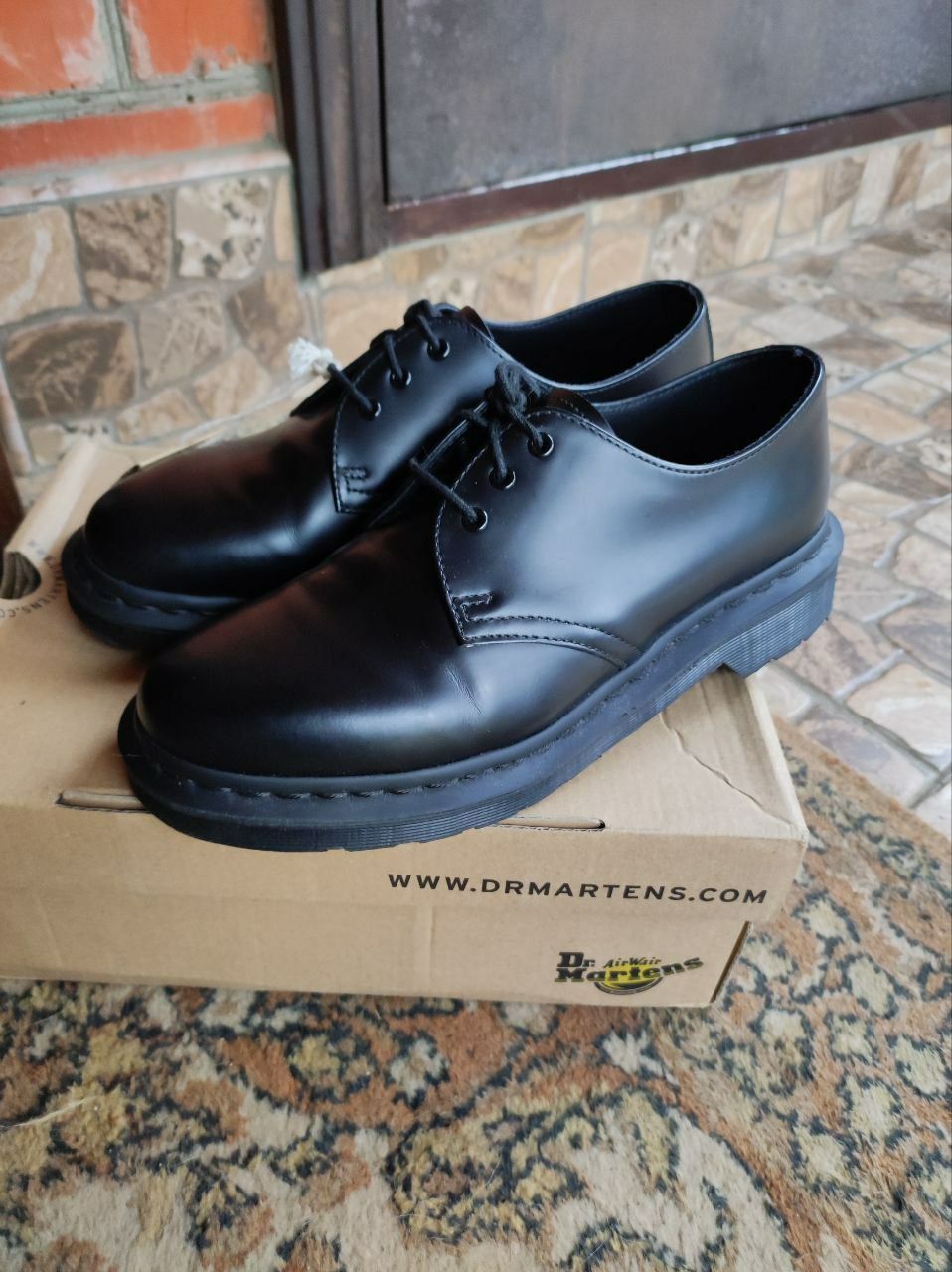 Dr martens 1461 mono black мартенсы мартинсы ботинки туфли